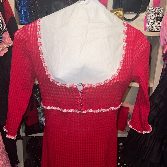 VTG Betsey Johnson Floral Trimmed Babydoll Dress - Picture 4 of 8